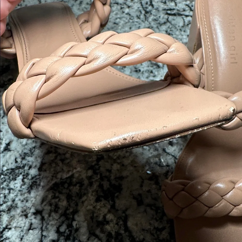 Madden Girl Dixcy Braided Cream Block Heel Sandals - 11 - Picture 7 of 10